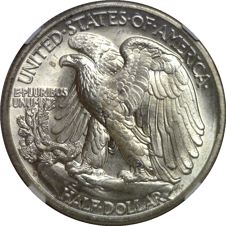 1939-D Walking Liberty Half Dollar NGC MS-65