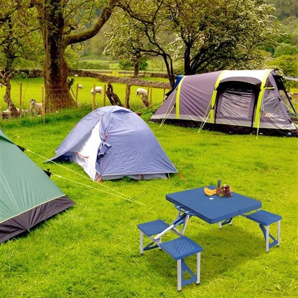 Foldable Siamese Tables and Chairs -PS Thickening Plastic - Multi-Functional Set