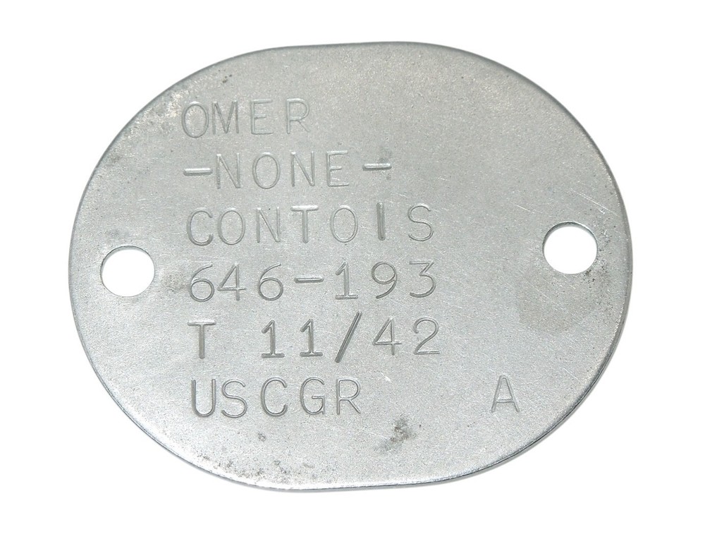 Original WWII USCG Coast Guard 1942 Named Dog Tag CA8