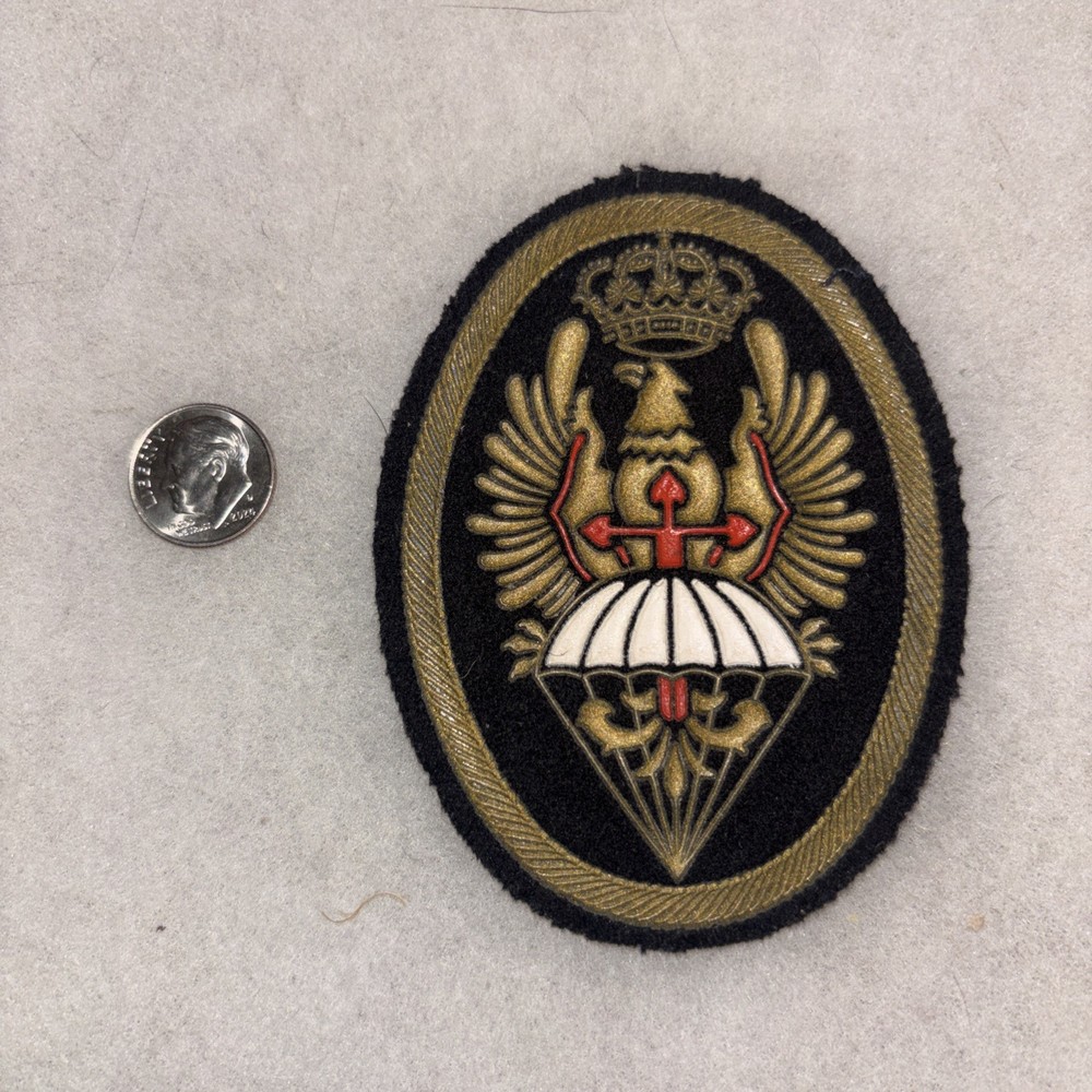 WWII Spanish Military Felt Paratrooper Patch with Parachute & Eagle