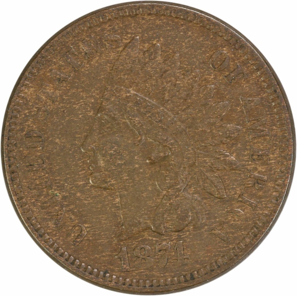 1874 Indian Cent Choice EF Uncertified #1035