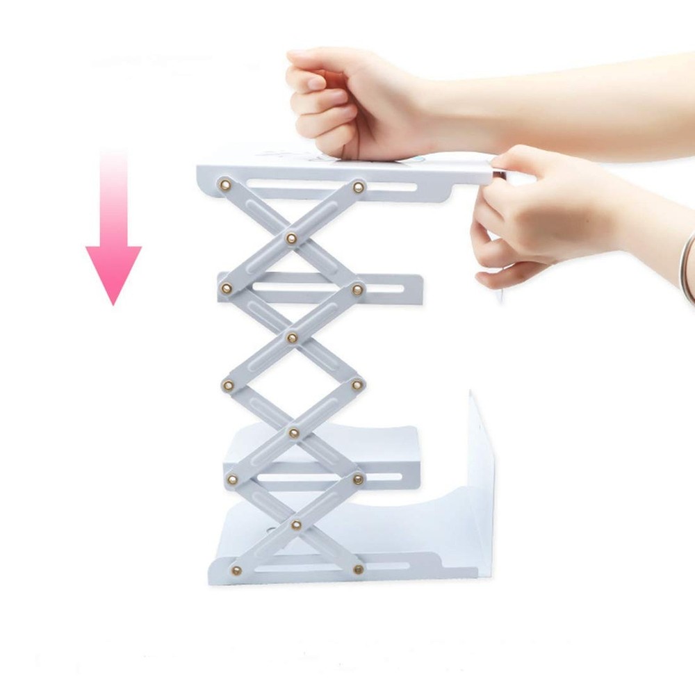 Adjustable Bookend Desktop Bookend Stand Holder Expandable Bookcase White