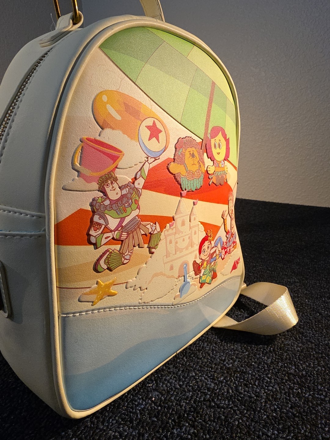 Loungefly Disney Pixar Toy Story 3 Beach Mini Backpack Hard Tag Zip Bag