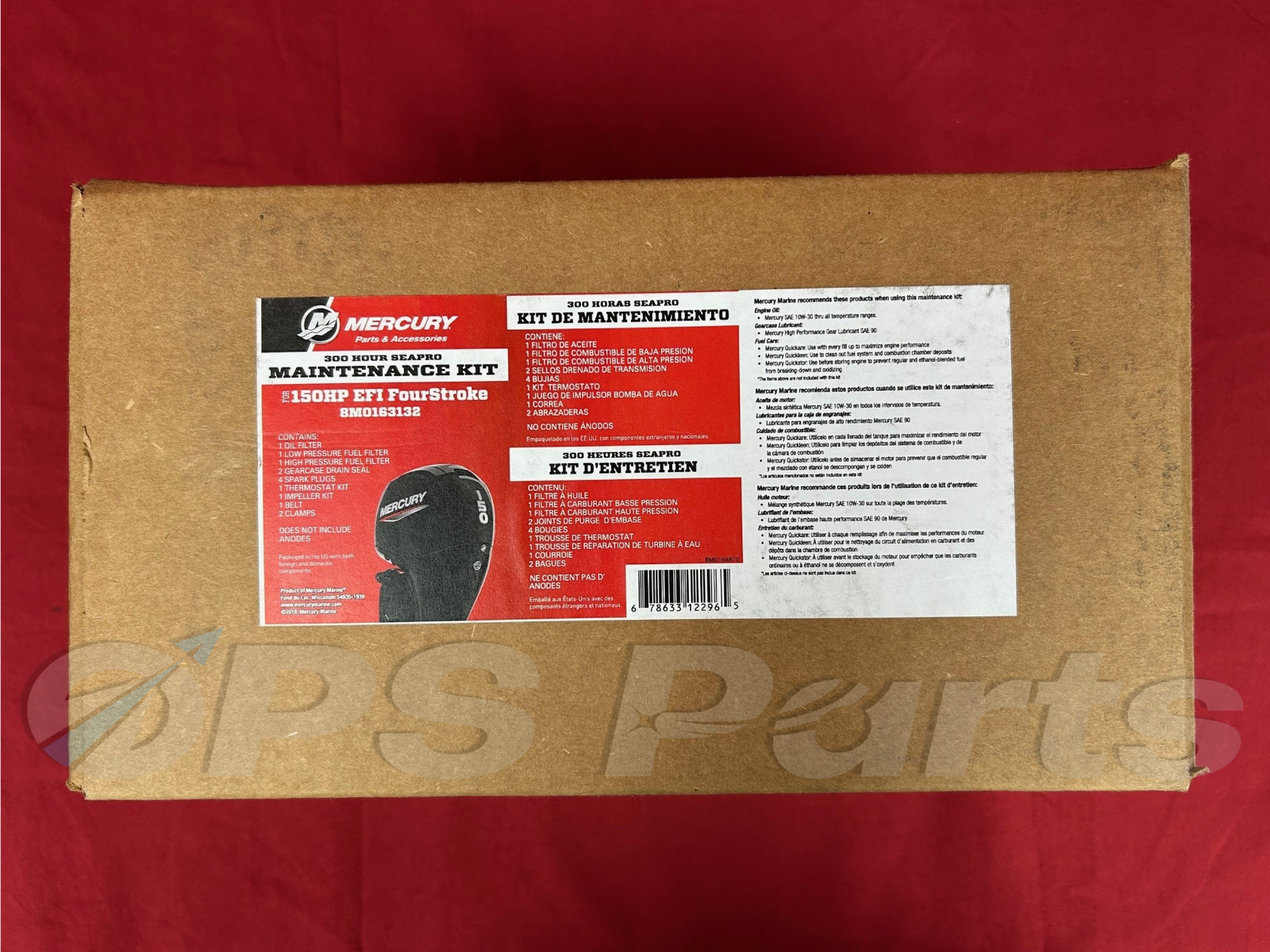 New / OEM Mercury 150 HP EFI 4Stroke 300 Hour Maintenance Kit - Part # 8M0163132