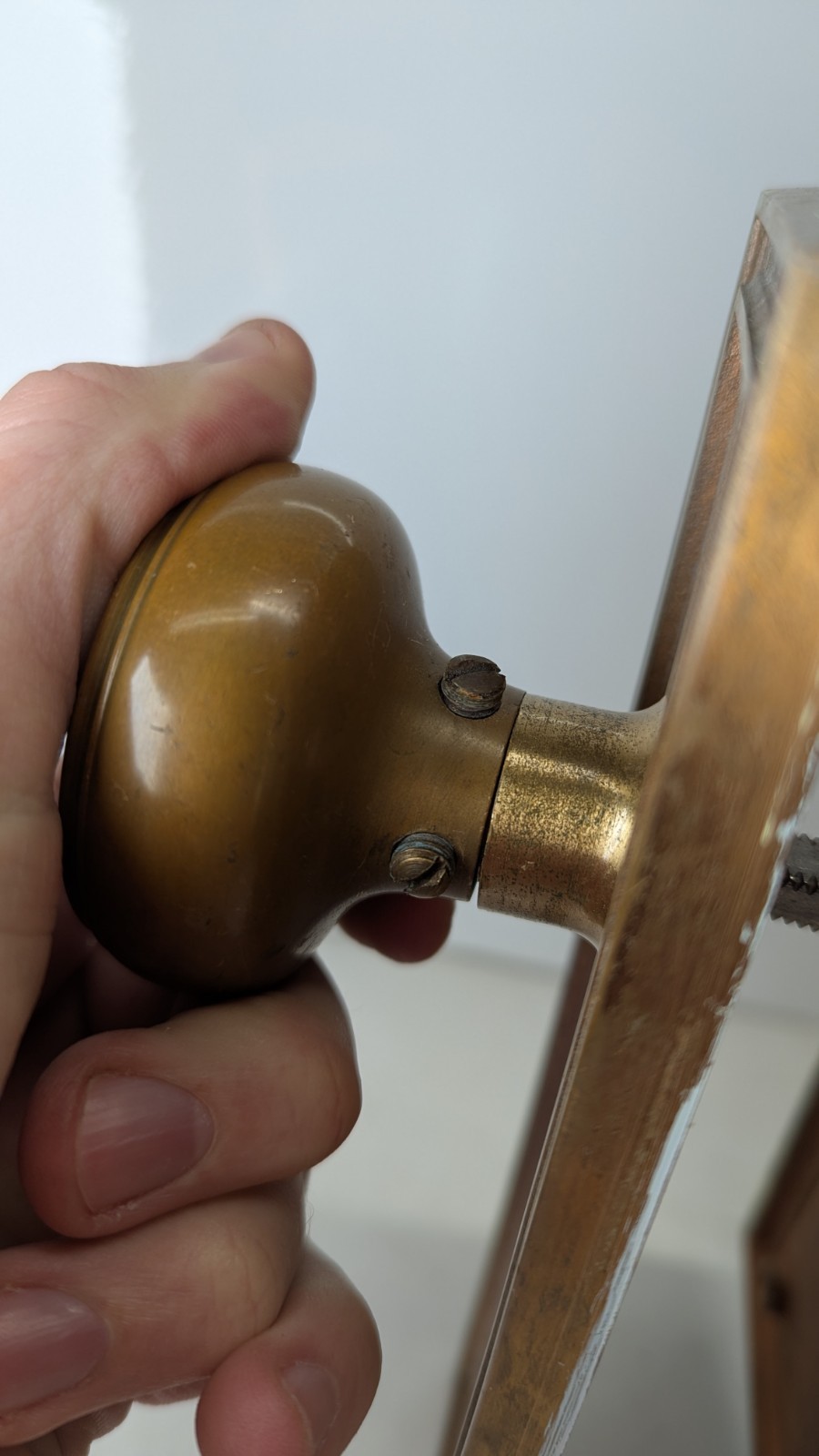 Heavy Brass 1920s Art Deco Corbin Set Door Knobs, Plates, Mortise MORE AVAILABLE