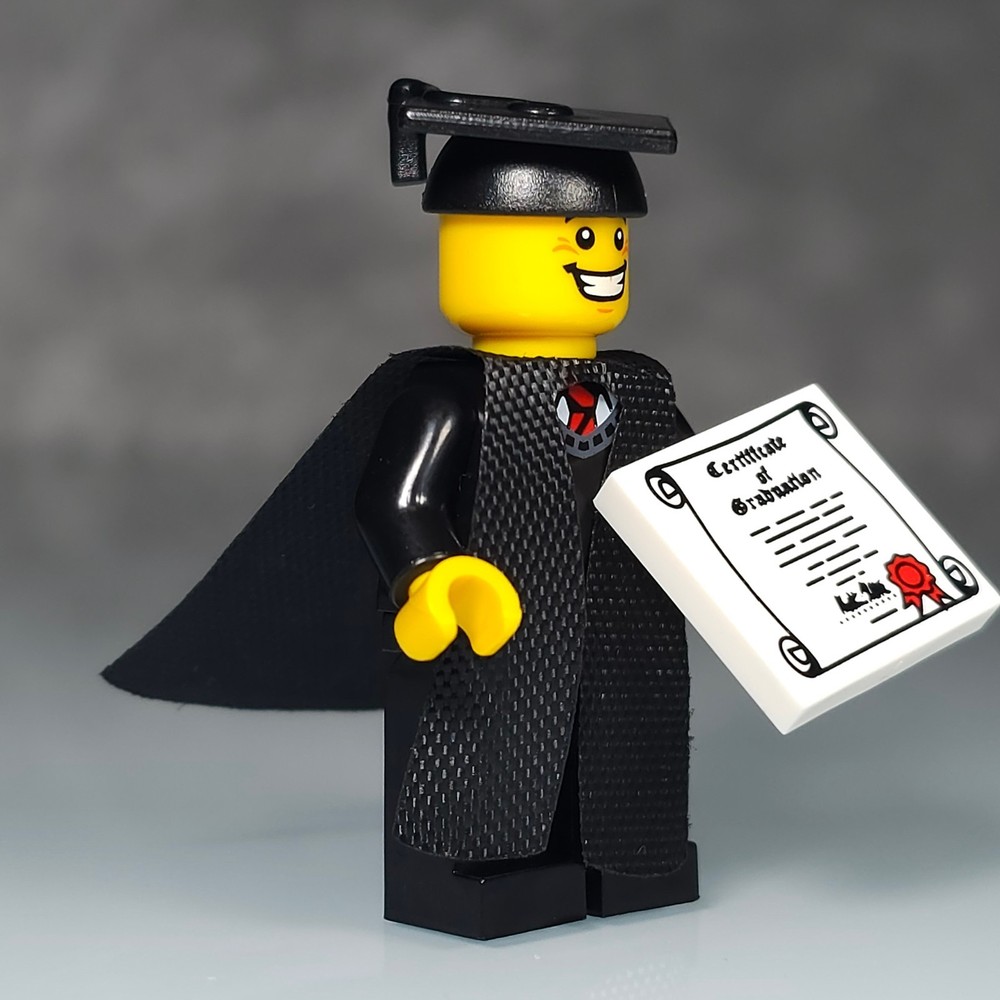 LEGO Black Graduation Cap Minifigure custom moc