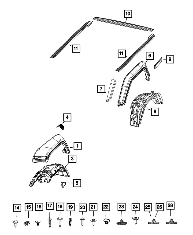 Genuine Mopar Rail Cap Left 68343263AB