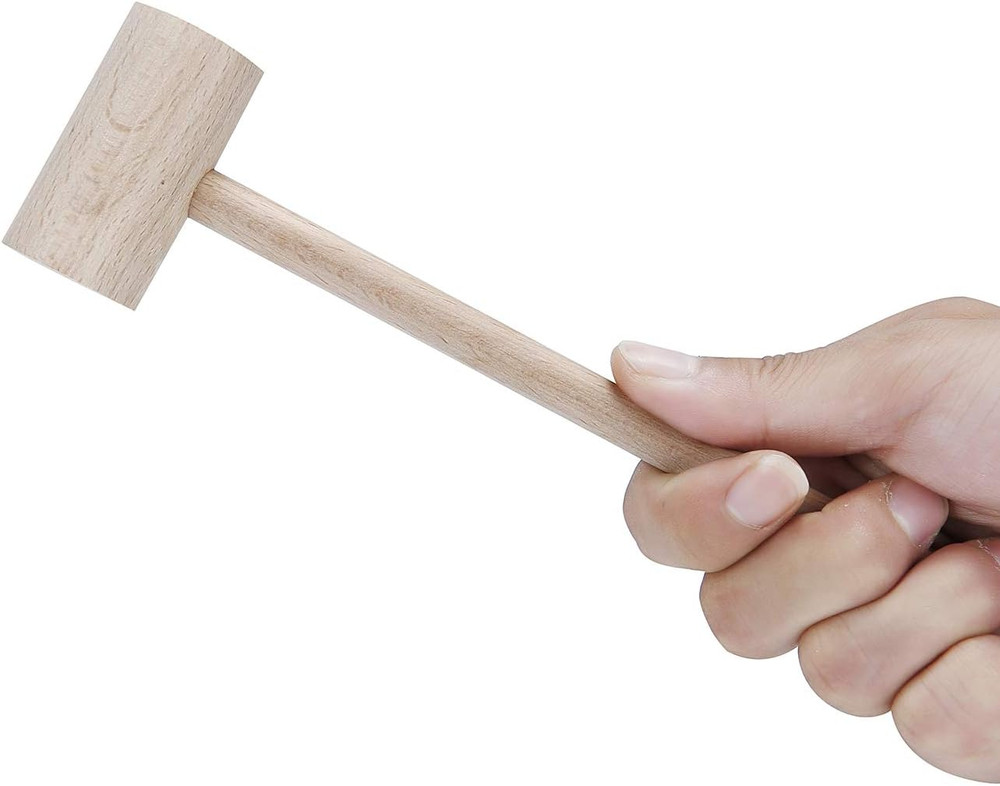 6Pc Wooden Crab & Lobster Mallets | Solid Beechwood Shellfish Hammers
