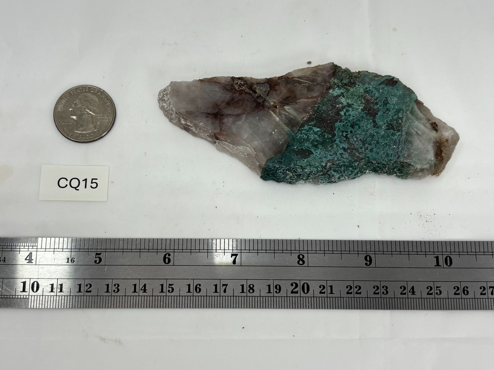 Spiderweb Chrysocolla in Quartz Slab Cabbing Lapidary Combo Ship Avail