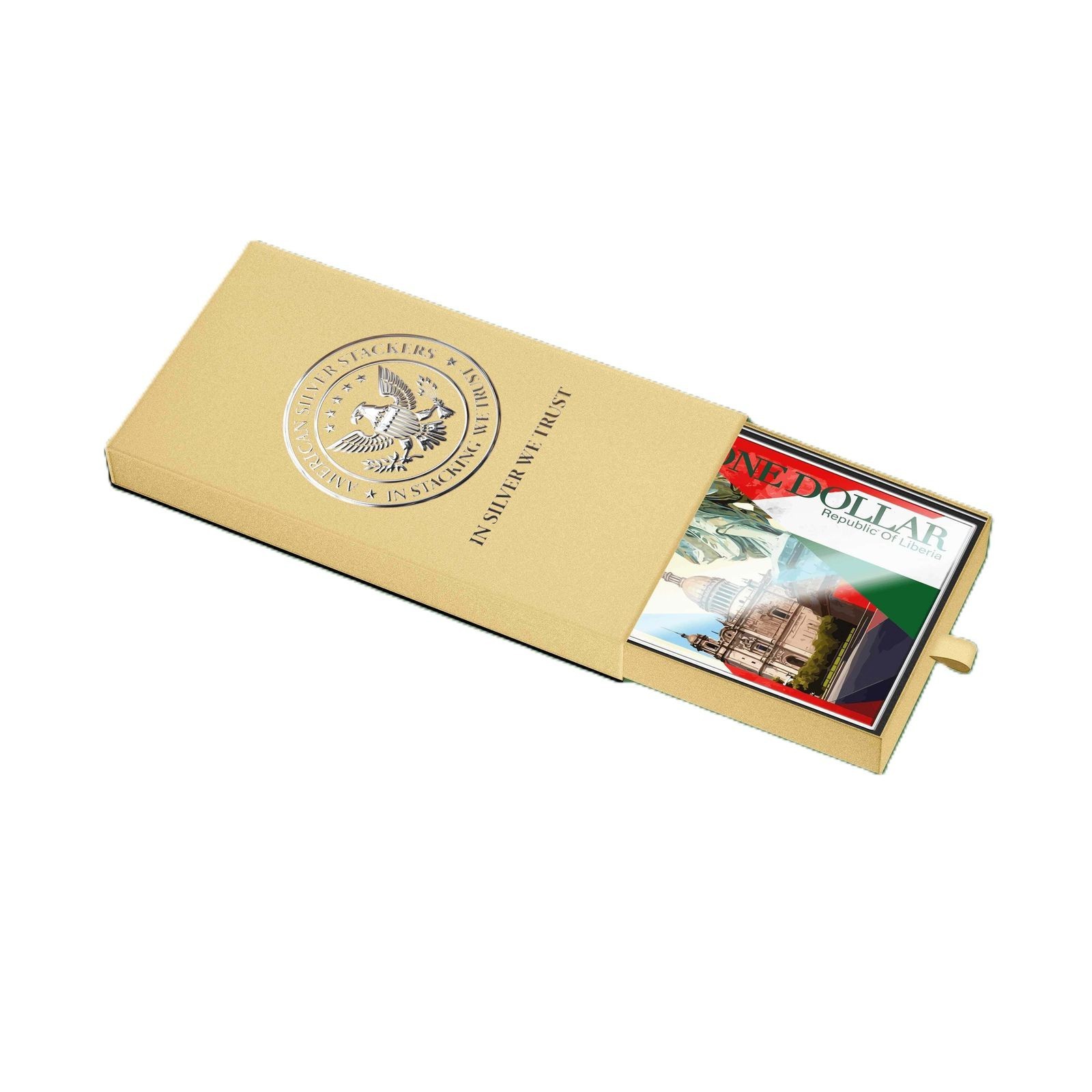 1/10 Oz Silver Note .999 1$ Liberia 2026 The Angel Of Independence In Case & box