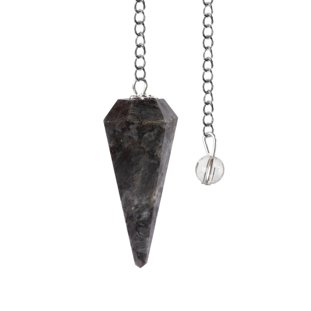 Larvikite Pendulum Crystal Stone, Faceted Pendulum Divination Tools, Dowsing