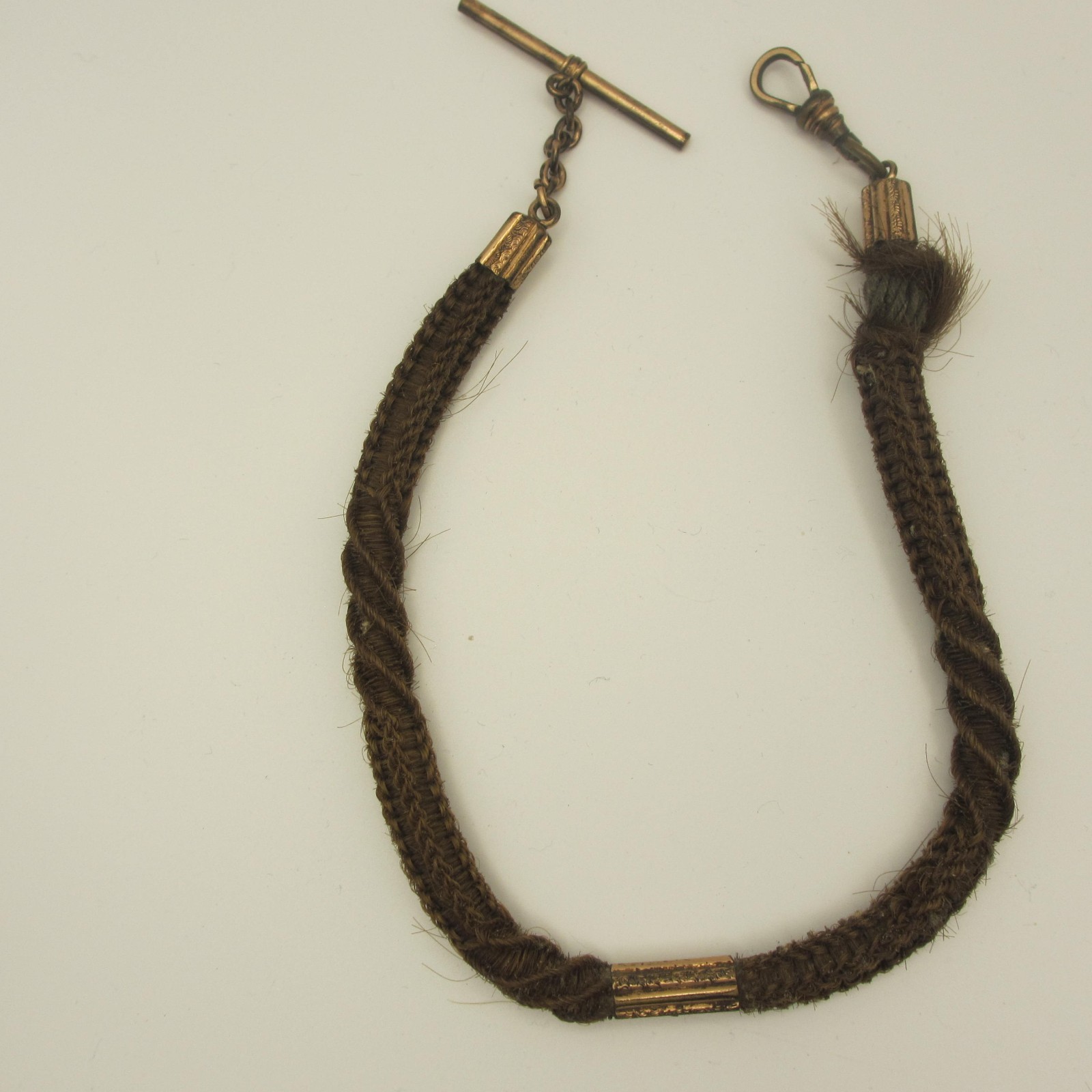 Vintage Watch Chain Mourning Hair T Bar READ
