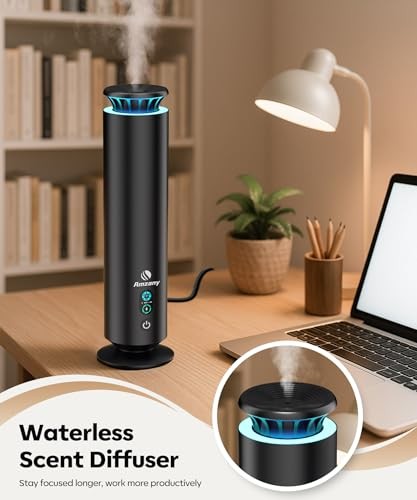 Waterless Scent Diffuser Kit, Scent Diffuser with 7 Lights and Breathing Black