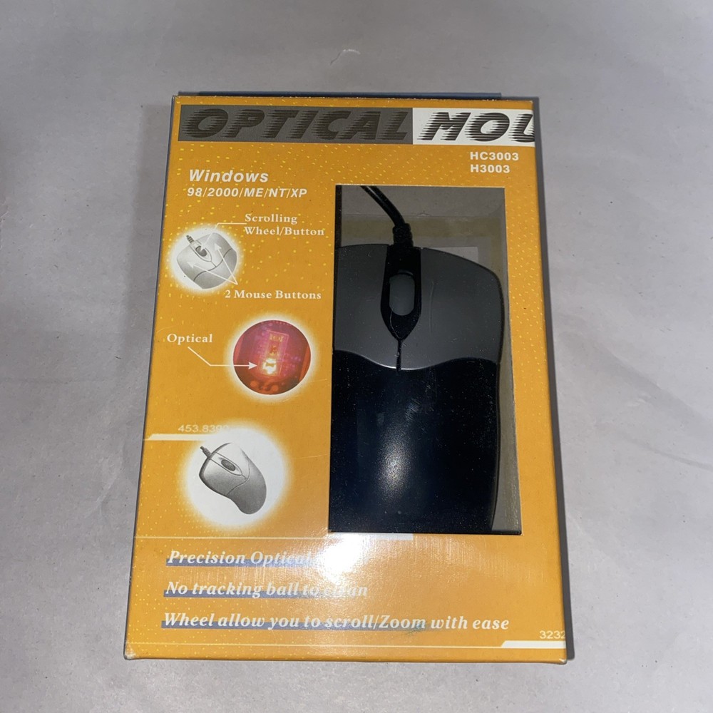 ADESSO Optical Computer Mouse HC3003 H3003 Wired USB Connection NEW in Package!
