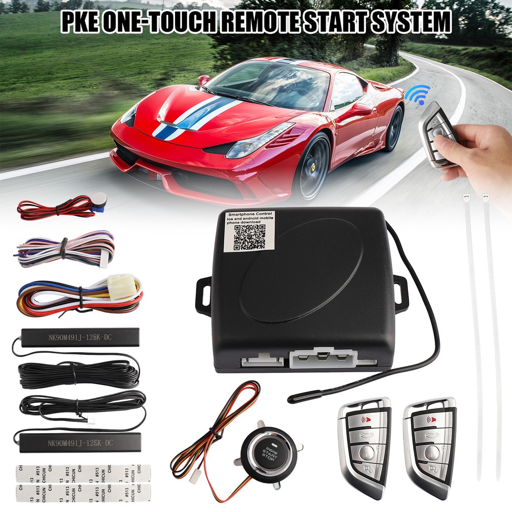 Remote Car Keyless Entry Engine Start Alarm System Push Button Starter Stop App