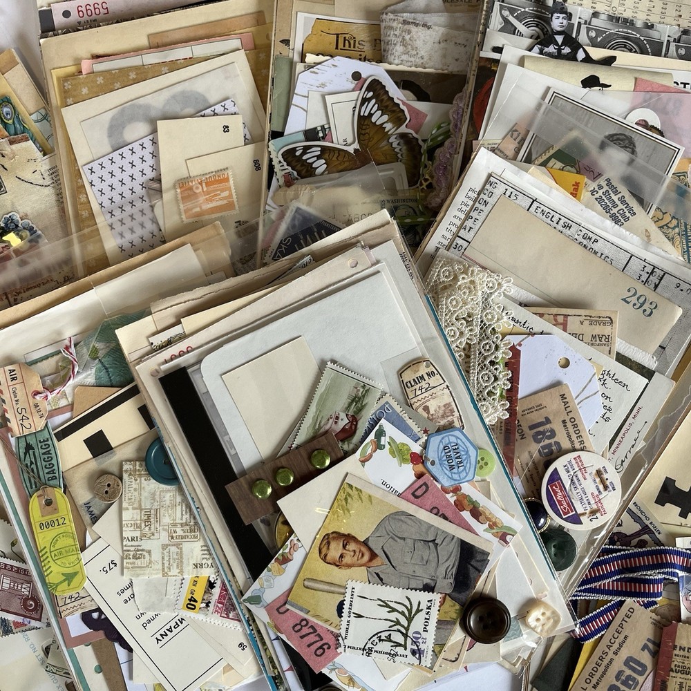Journal Scrapbook Ephemera Lot 5x7" Pack Includes 40% Authentic Vintage 50+ Pc