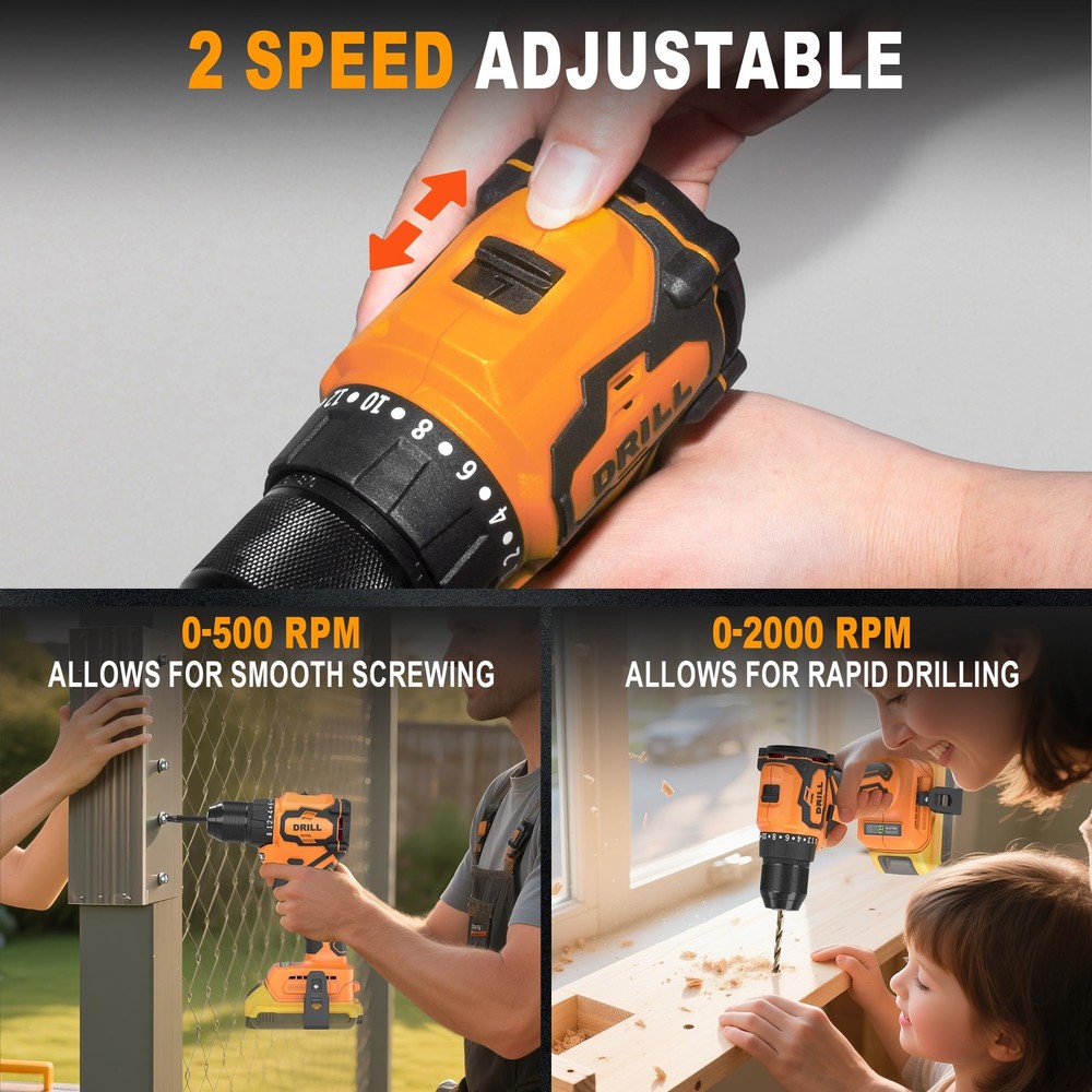 Cordless Impact Driver and Drill Combo Kit (Tool Only) Light Yellow