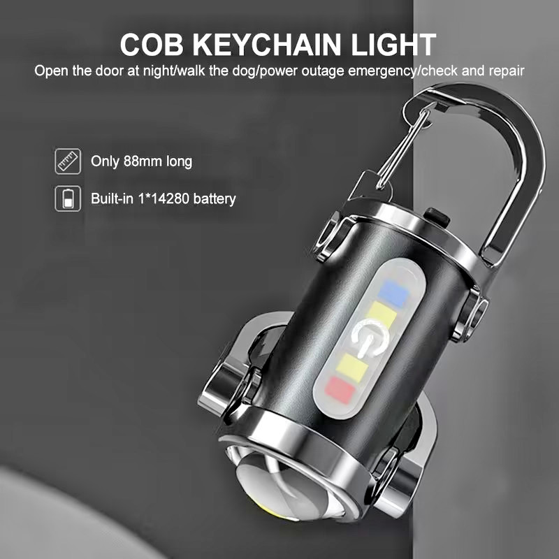 2 X Rechargeable Multi-Mode Mini Keychain Flashlight, 300LM LED work light