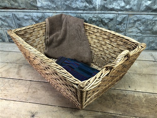 Rectangular Wicker Basket, Vintage German Woven Basket, Storage Organizer C37,