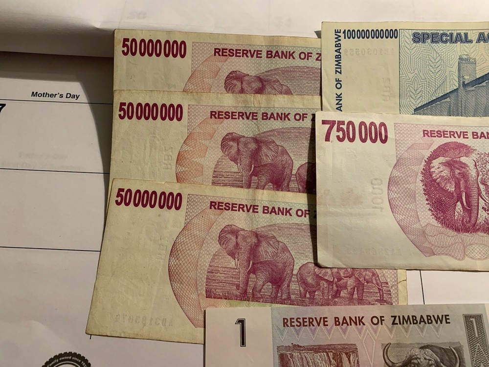 Zimbabwe Random Notes Money Currency Hyperinflation
