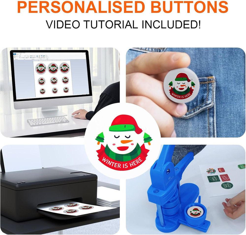 Button Maker Machine Multiple Sizes 1.26+1.73+2.28 Inch Pin Maker Machine,150Pcs