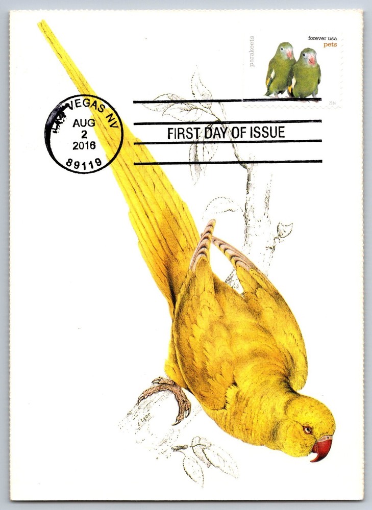 #5124 Pets Parakeets FDC Maxi Card