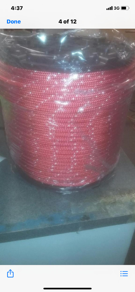 1/2" Nylon double braid rope 600'  RED