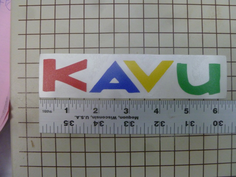 Kavu Multi Color Medium Die Cut Sticker decal