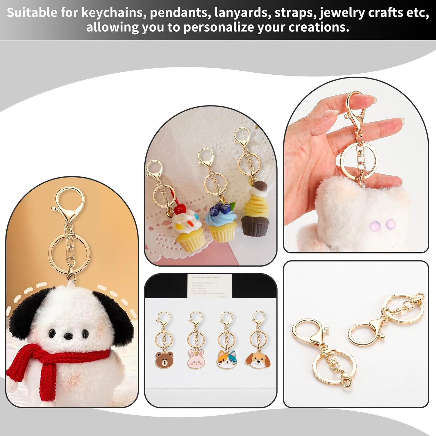 10 Pack a Set Metal Lobster Claw Clasps and Key Rings, Key Chain Accessories, Ke