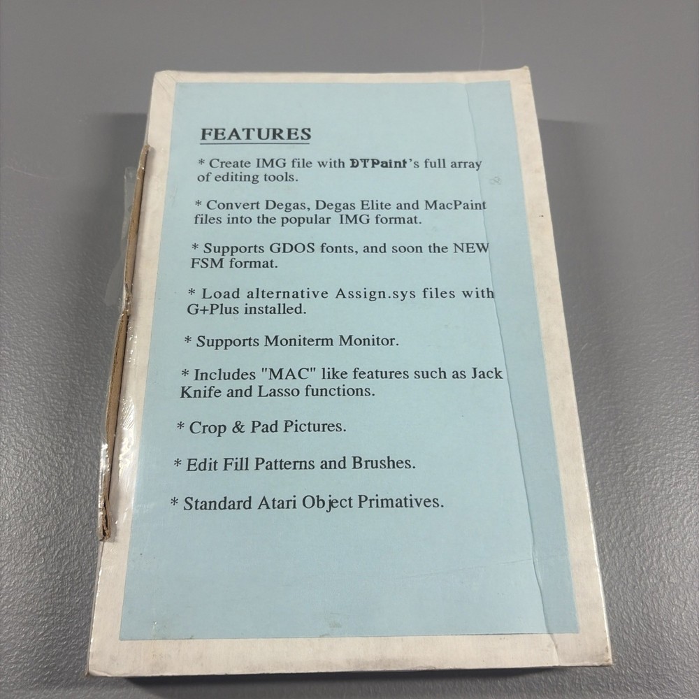 Vintage Atari Software - DTPaint Rimik Enterprises Paint Program Image Editor