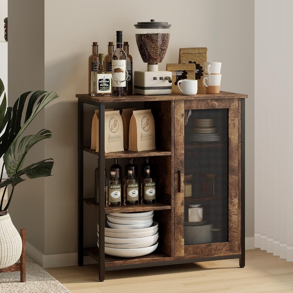 Mini Coffee Bar Cabinet W/ Storage 27.5'' Small Kitchen Bar Table Cute Corner