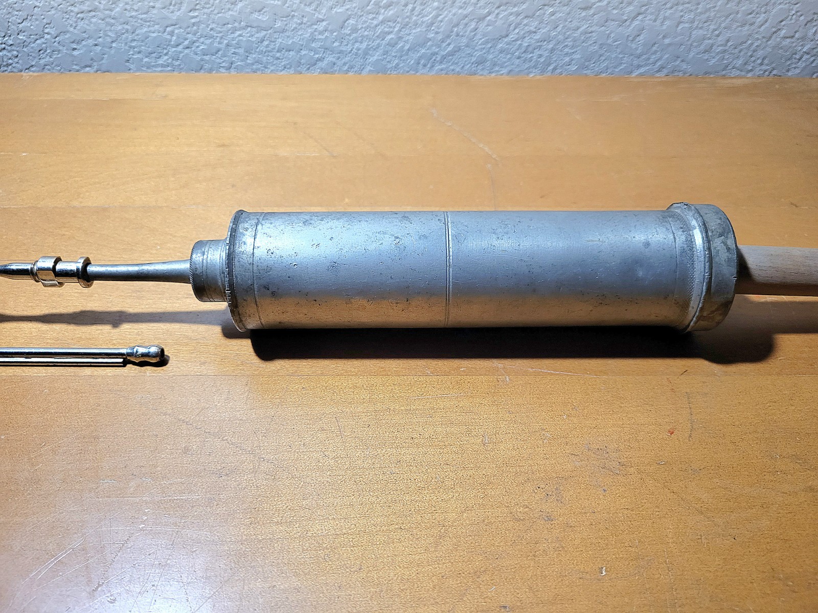 Antique 1830's Pewter Medical Embalming Syringe Medical Oddities Large Needle