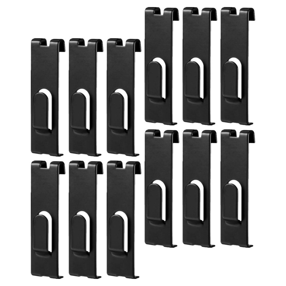 12pcs Grid Wall Hook: Metal Wall Mounted Grid Panel Hanger - Utility Hook For