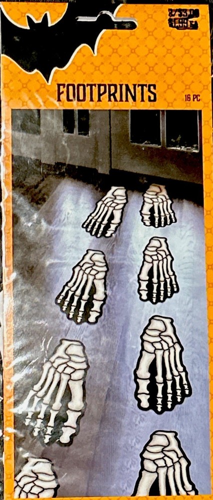 Halloween Skeleton Footprints Pathway Decor 16 Pc