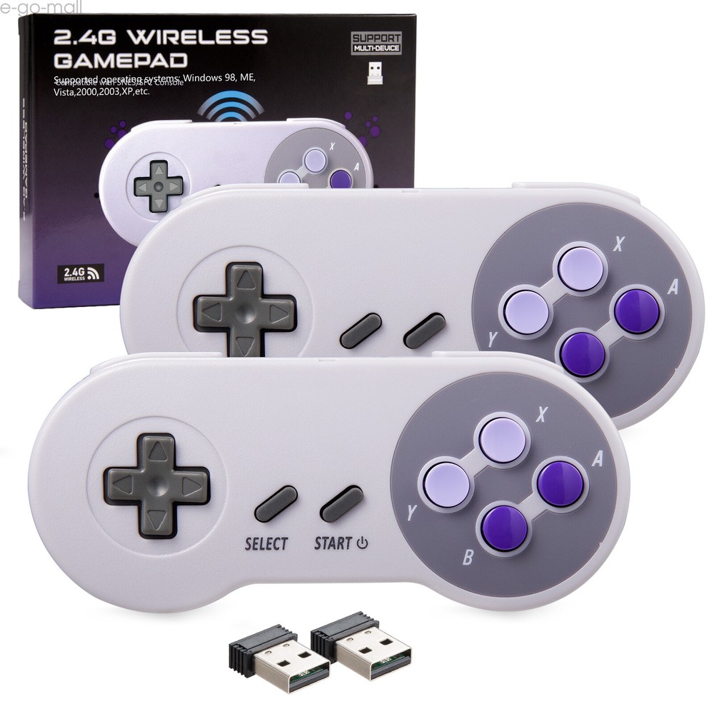 2Pack 2.4G Wireless SNES USB Controller for PC Windows MAC iOS Raspberry Pi USB