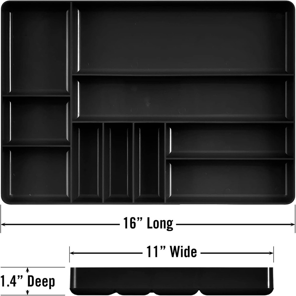 10 Compartment Drawer Organizer for Tools and Parts - Stackable Tray Design