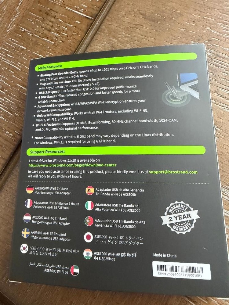 AXE3000 Tri-Band Linux WiFi Adapter Plug & Play for Ubuntu, Fedora, Mint, LINUX