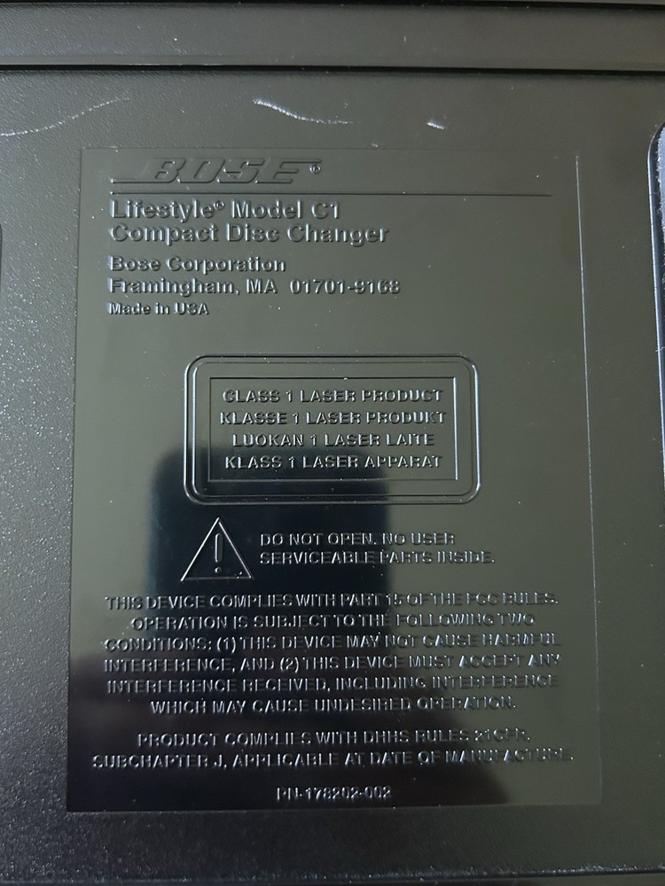 Bose Lifestyle Music System Model C1 Compact Changer System *UNTESTED*