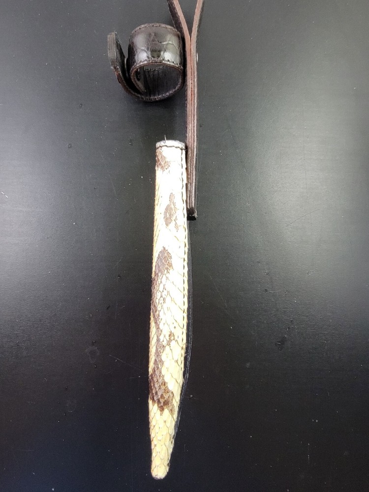 Buck Knives 119 Sheath Right Pull with Authentic Ball PYTHON Skin custom made