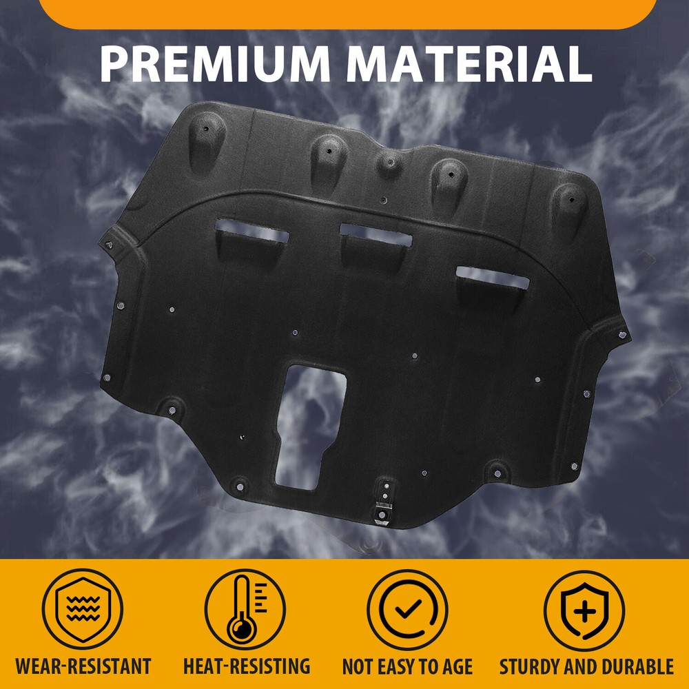 Black Front Engine Splash Shields Under Cover For 2015 2016 2017 Hyundai Sonata