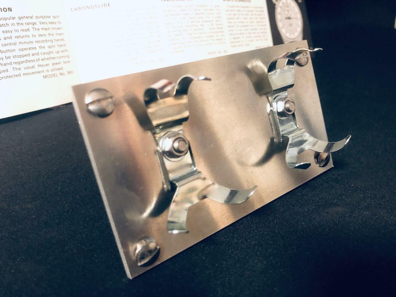 RALLY STOPWATCH CLIPS PERIOD HISTORIC CAR DASHBOARD DOUBLE TIMER MOUNTING PANEL