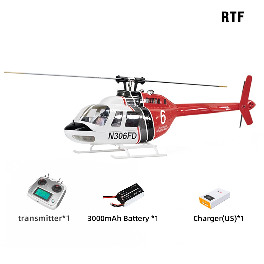 Flywing Bell 206 RC Helicopter 10CH GPS One Key Return ACE Flight Controller