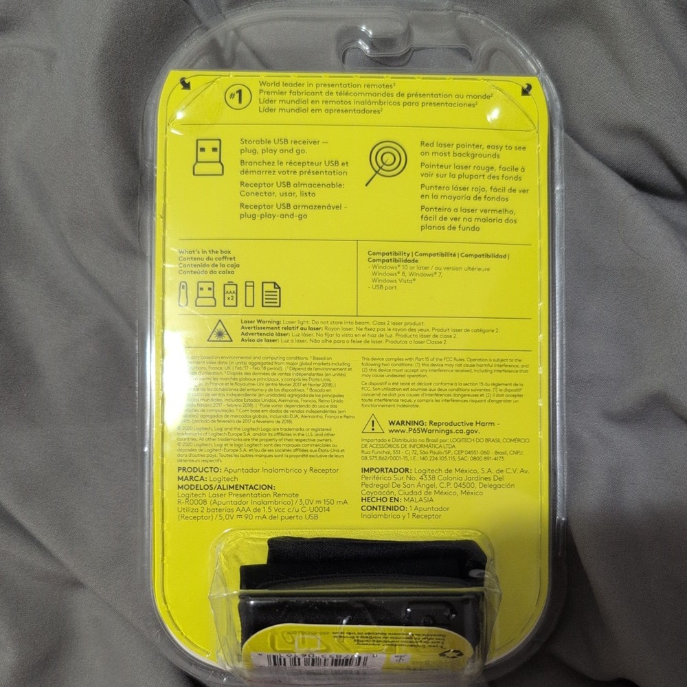 Logitech R400 Wireless Presenter Clicker with Red Laser Pointer