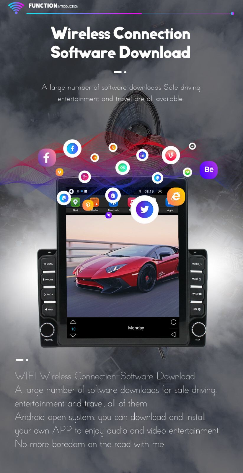 Fit For 2007-2015 Fiat 500 Android 14 For Carplay Car Stereo Radio GPS Navi BT