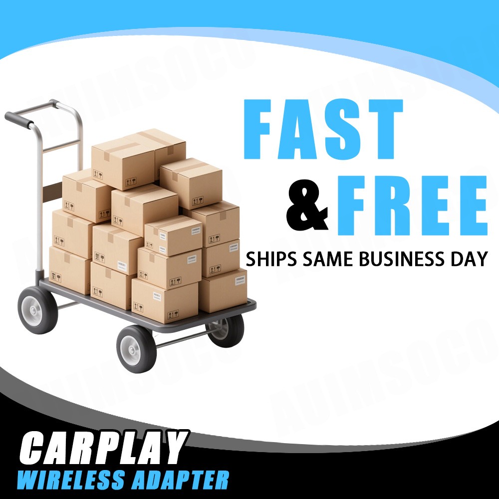 2-in-1 Mini Wireless Android Auto Carplay Adapter Plug & Play Quick-connect