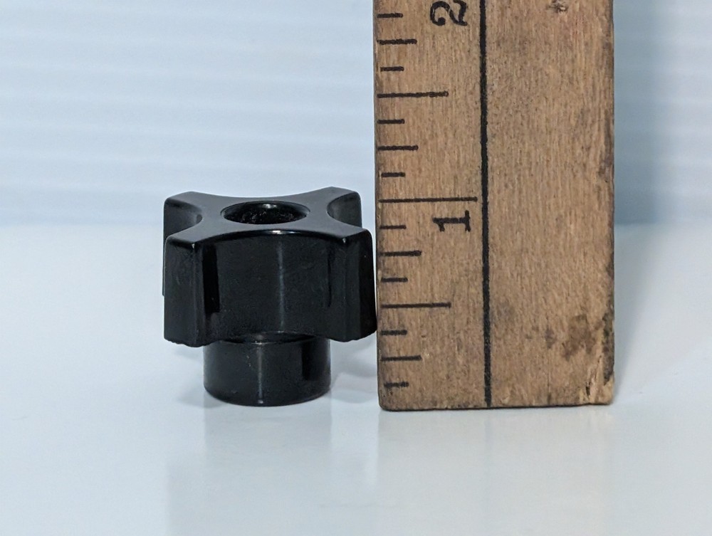 Lot of 70: 4-Prong Industrial 1" Black Control Knobs with Threaded Brass Inserts