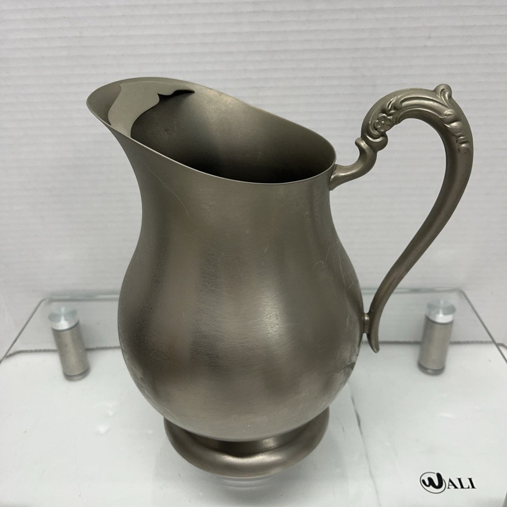 VINTAGE FB Rogers Plated Water Pitcher Ice Shield Footed