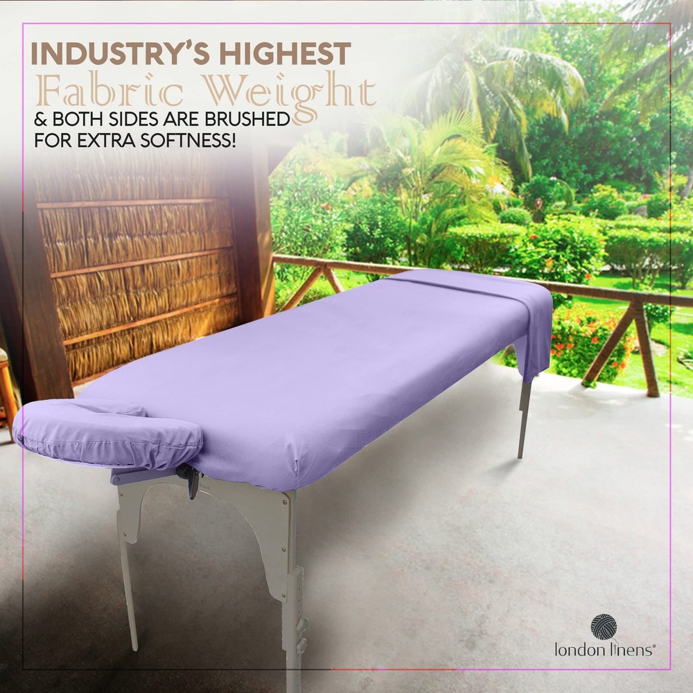 Soft Microfiber 3-Piece Massage Table Sheets - Super Lightweight, Stain and W...