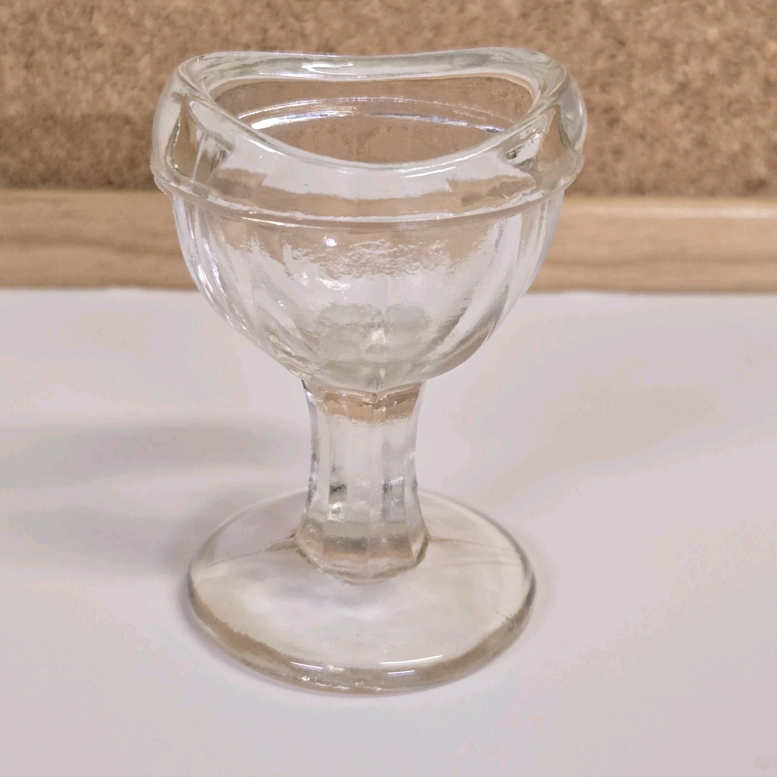 Vintage Gulfport 8 Paneled Clear Glass Eye Wash Cup  Marked G