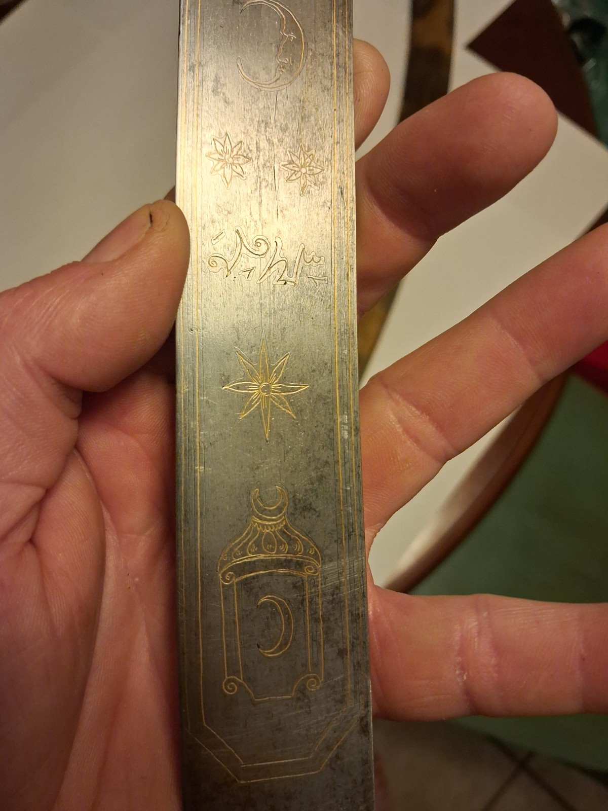 Antique 1800-1830's Ottoman Turkish Officer's Sword Muslim Script Moon Sunburst!